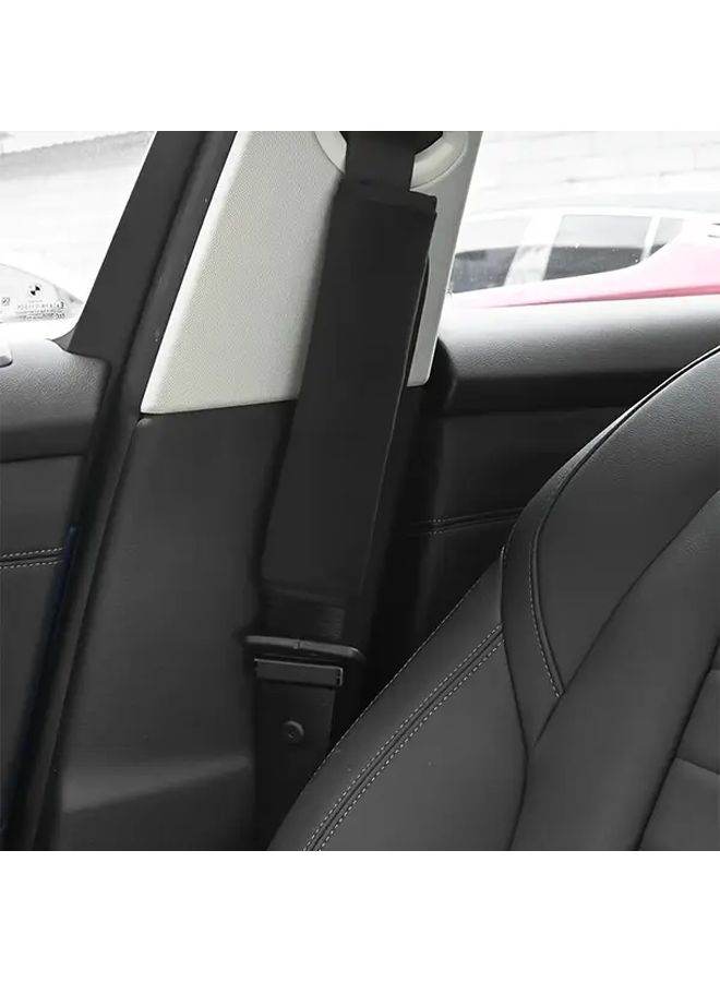 2pcs Car Seat Belt Shoulder Pads Breathable Ergonomic Design Black Cushion Cover For All Cars - Image 5