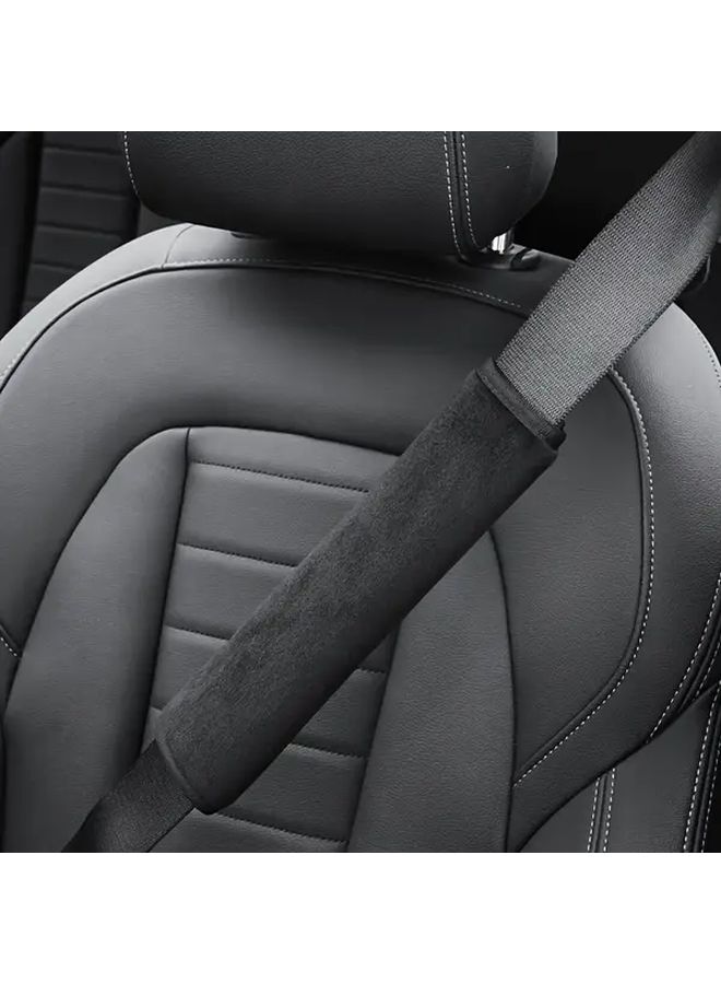 2pcs Car Seat Belt Shoulder Pads Breathable Ergonomic Design Black Cushion Cover For All Cars - Image 3