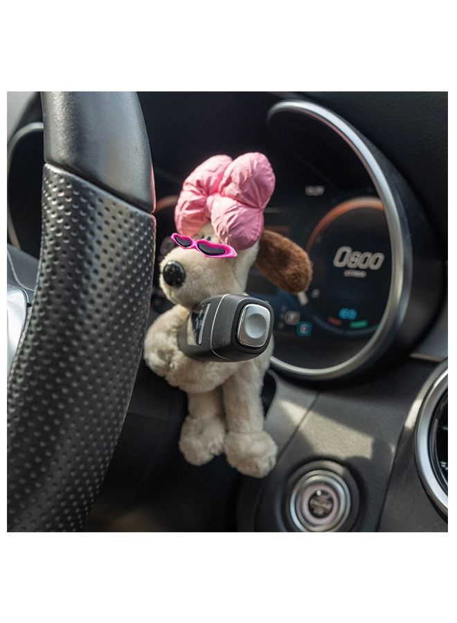 لعبة جرو لطيف محشو، دمية جرو، زخرفة قطب سيارة، زخرفة سيارة (القوس الوردي والزجاج) - Image 4