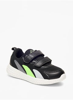 Kappa Boys' Logo Detail Sports Shoes with Hook and Loop Closure  - Image 1