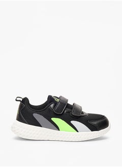 Kappa Boys' Logo Detail Sports Shoes with Hook and Loop Closure  - Image 3