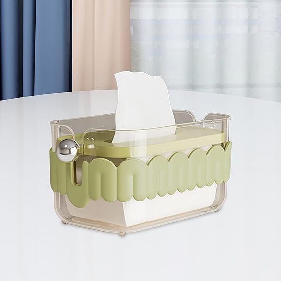 MAPPLE CREATION Adorable Tissue Box Cover Multi-Functional Tissue Box Universal Tissue Holder for Travel, Home, Office Napkin/Mask Holder, Car Tissue Paper Holder (Green) - Image 4