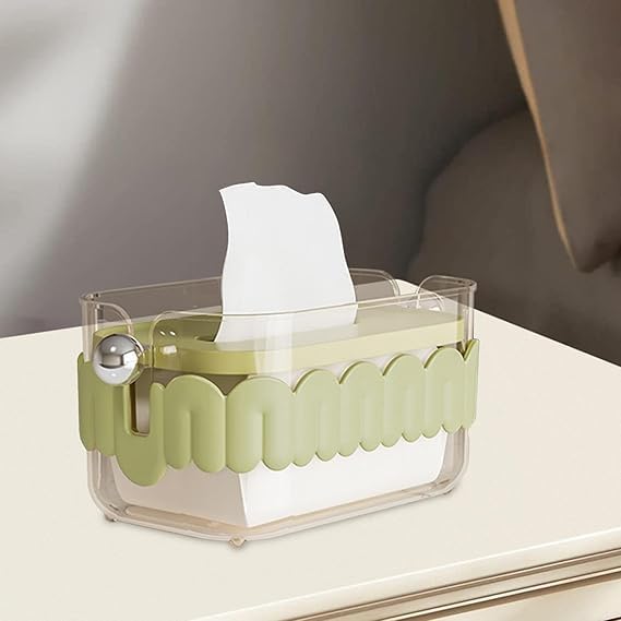 MAPPLE CREATION Adorable Tissue Box Cover Multi-Functional Tissue Box Universal Tissue Holder for Travel, Home, Office Napkin/Mask Holder, Car Tissue Paper Holder (Green) - Image 5