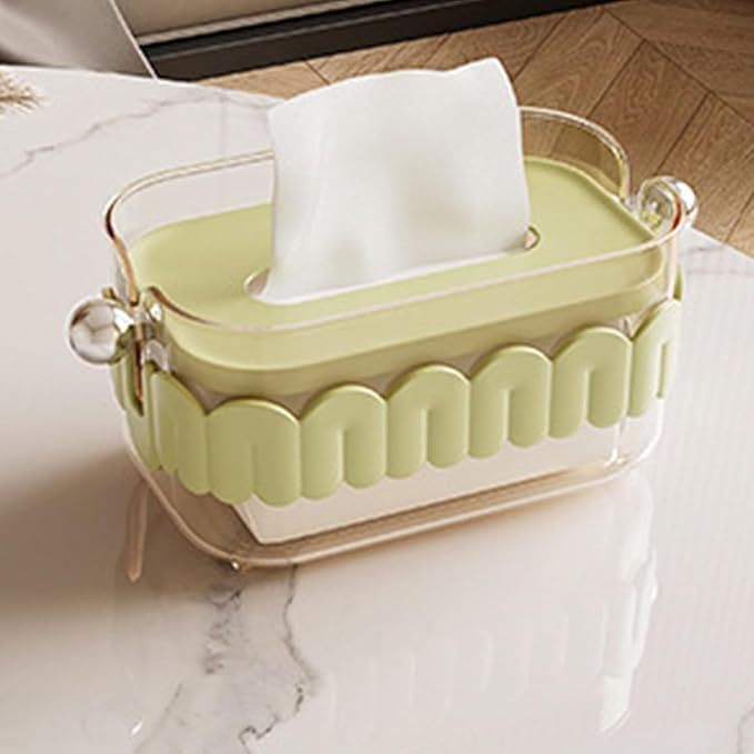 MAPPLE CREATION Adorable Tissue Box Cover Multi-Functional Tissue Box Universal Tissue Holder for Travel, Home, Office Napkin/Mask Holder, Car Tissue Paper Holder (Green) - Image 3