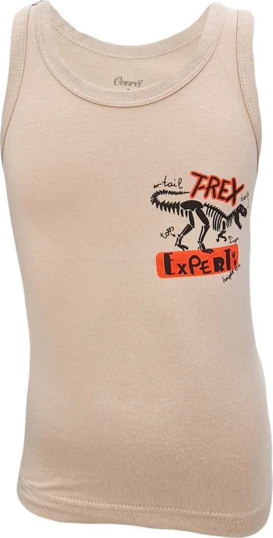 اونوريل Boys 5-Pack Mixed Color Dinosaur Printed Lycra Undershirt