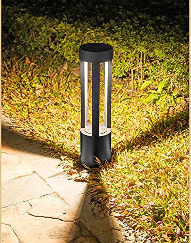 CITRA Led 600MM Grey Round Cage Body Bollard Outdoor Garden Park Driveway Light - Warm White , Metal - Image 2