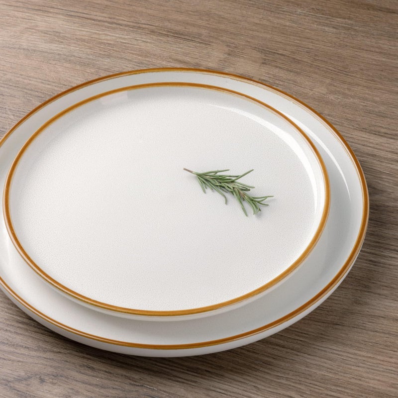 GBHOME Ceramic Dinnerware Sets for 4, 12 Pieces Stoneware Plates and Bowls Sets, Chip and Scratch Resistant Dishes, Dishwasher & Microwave Safe, Reactive Glaze-White - Image 2