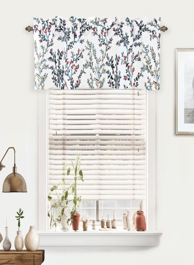 DriftAway Jasmine Watercolor Branch Botanical Thermal Insulated Energy Saving Window Curtain Valance for Living Room Bedroom Kitchen 2 Layers 52 Inch by 14 Inch Plus 1.5 Inch Header Multi 1 Pack - Image 2
