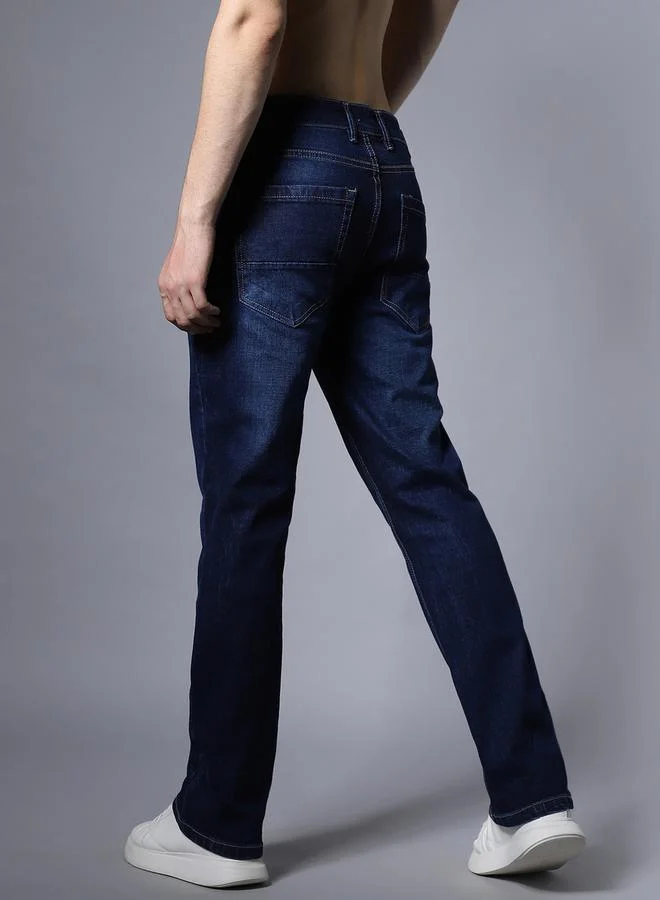 HIGH STAR HIGH STAR Mid Rise Regular Fit Faded Jeans
