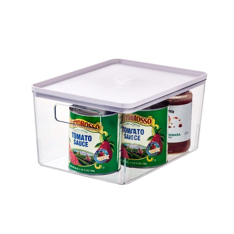 Rosanna Pansino x iDesign Recycled Plastic Kitchen Storage Bin with Lid Clear BinLavender Sprinkles Lid 9 x 12 x 6