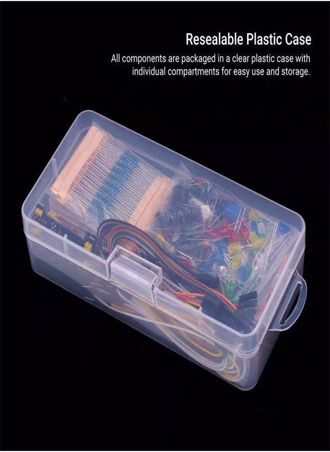MVAQKLM  - Electronic Components Kit 830 Connect Points Breadboard Cable Resistor Applicable For UNO R3 - Image 1