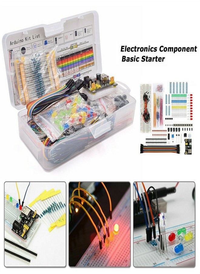 MVAQKLM  - Electronic Components Kit 830 Connect Points Breadboard Cable Resistor Applicable For UNO R3 - Image 1