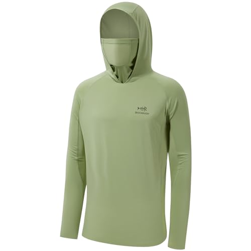 BASSDASH UPF 50 Mens Long Sleeve Fishing Shirt with Mask UV Neck Gaiter Hoodie - Image 1
