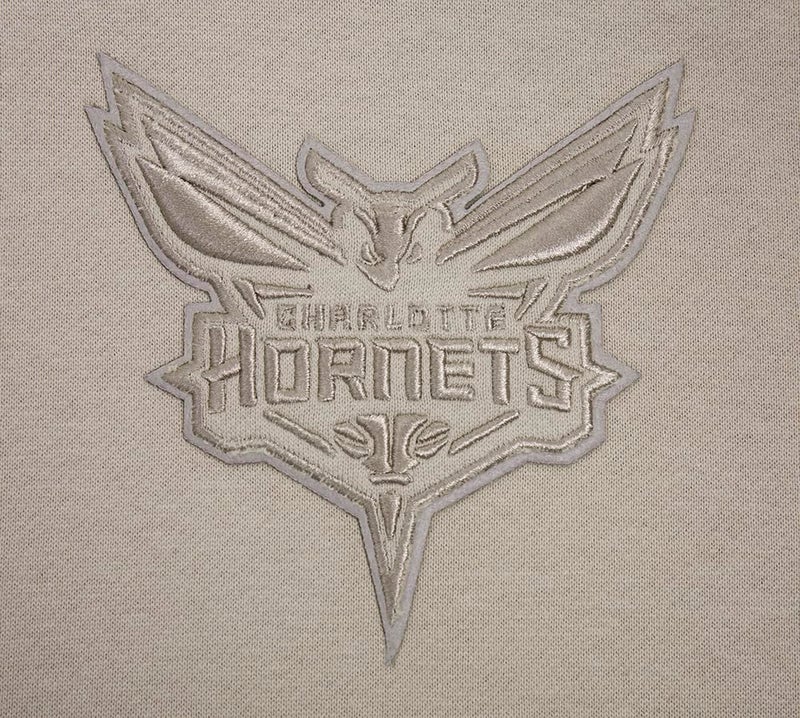Pro Standard Mens NBA Charlotte Hornets Neutral Pull Over Hoodie Taupe M - Image 4