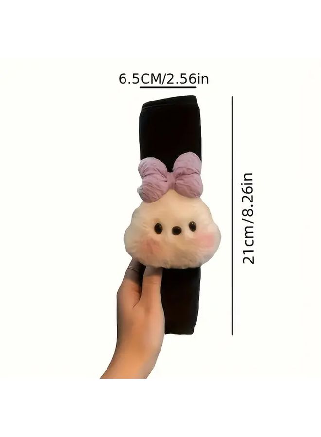 Pug Dog Car Seat Belt Shoulder Pad With Pink Bow Tie Cute Pet Car Accessory - Image 2