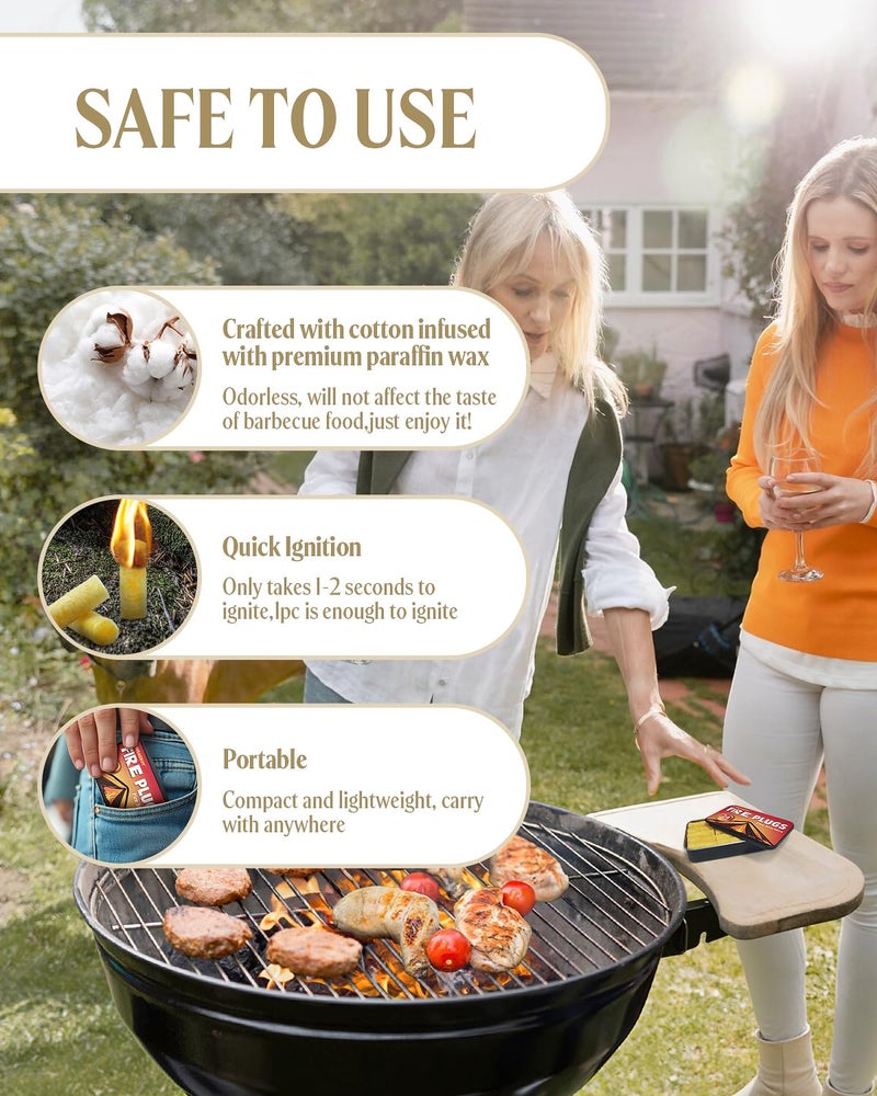 AWEASROY Fire Plugs Fire Starters - Windproof Fire Starter for Campfires Long Brun Time - Fire Starters for Fireplace,Chimney,BBQ Grill,Camping Fire,Wood Stove - Emergency Survival Tools 24pcs - Image 2