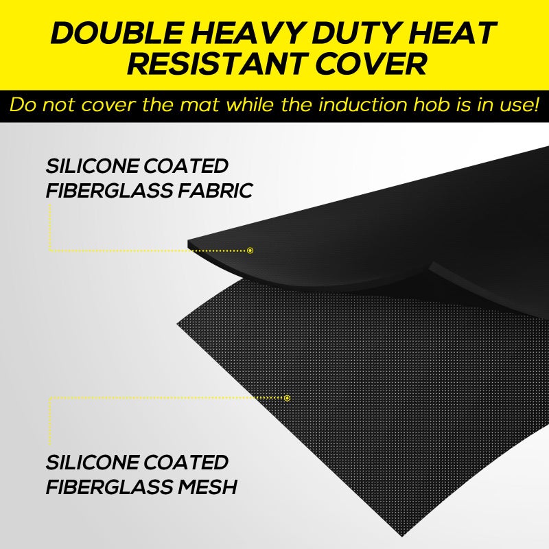 FLASLD Fireproof Electric Stove Top Cover, Heavy Duty Double 29.5Ã—21 Inches Pad for Glass Top Stove, Heat Resistant GlassTop Stove Mat, Kitchen Flat Cooktop Protector for Cat - Image 4