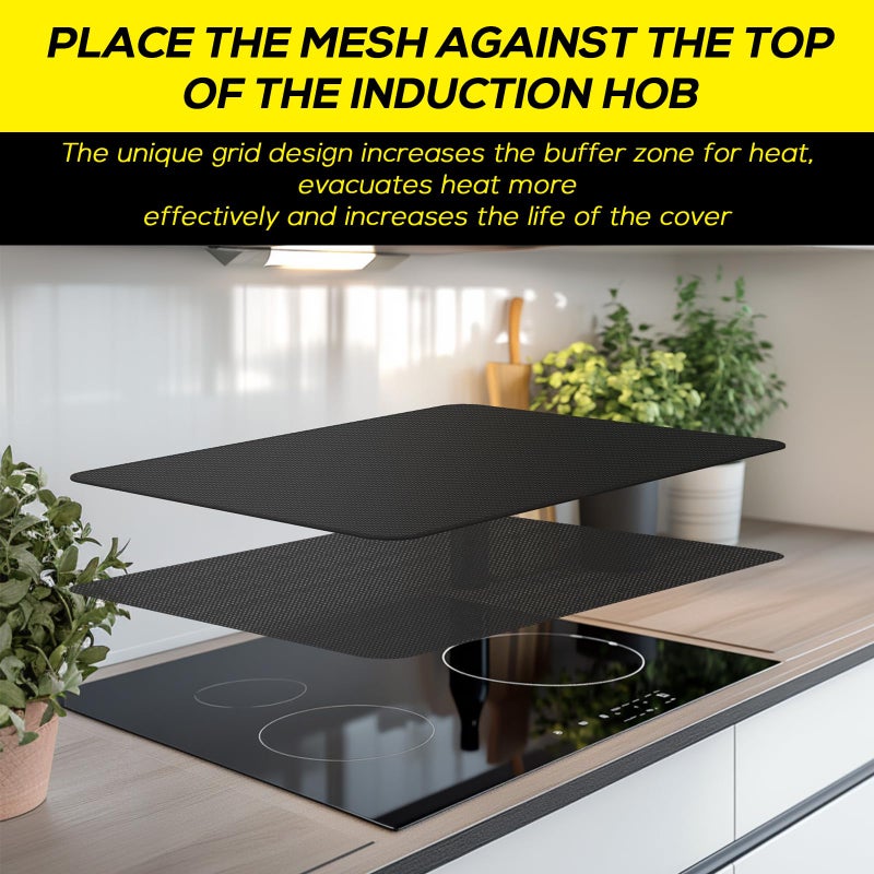 FLASLD Fireproof Electric Stove Top Cover, Heavy Duty Double 29.5Ã—21 Inches Pad for Glass Top Stove, Heat Resistant GlassTop Stove Mat, Kitchen Flat Cooktop Protector for Cat - Image 2