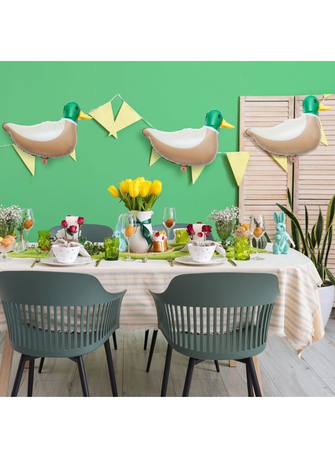 PullCrease 6 Pcs 28.3'' Mallard Duck Shaped Foil Balloons for Duck Hunting Birthday One Lucky Party Decoration Party Supplies - Image 4