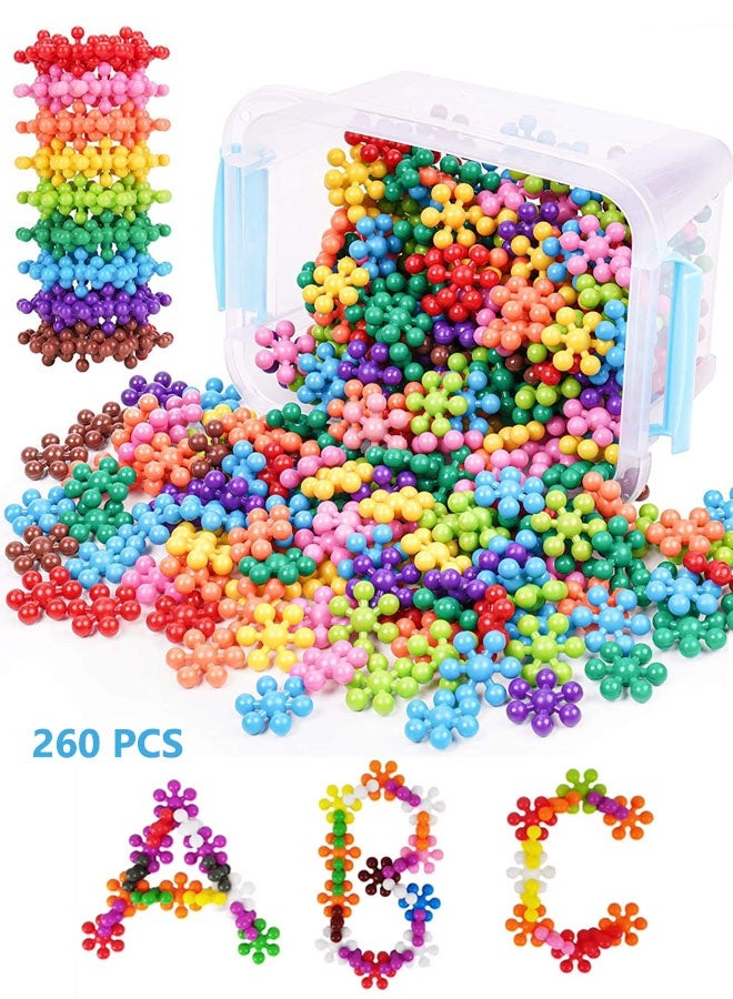 260 PCS Educational Building Toys,Building Blocks Kids Interlocking Plastic Connect Block Manipulatives for Preschool Kids Aged 3+, Creativity Kid Toy Classroom Kindergarten Toys - Image 1