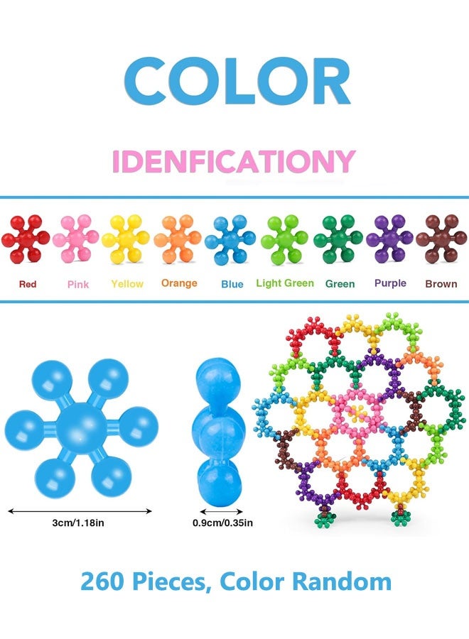 260 PCS Educational Building Toys,Building Blocks Kids Interlocking Plastic Connect Block Manipulatives for Preschool Kids Aged 3+, Creativity Kid Toy Classroom Kindergarten Toys - Image 2
