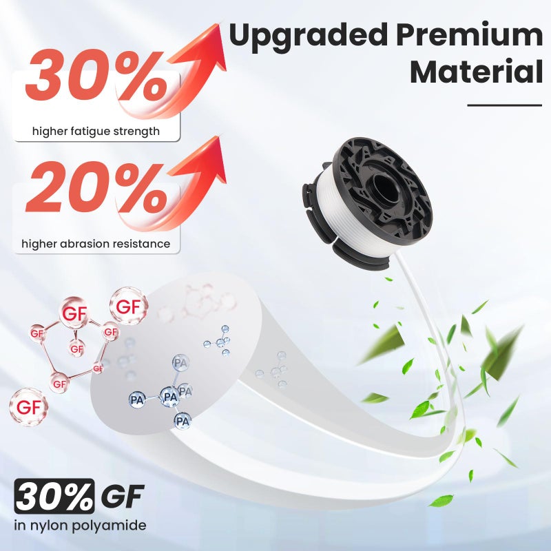 KAKO AF100 Spool for Black Decker Weed Eater String, 0.065" 30ft Autofeed Spool for Black Decker AF100 Replacement Spool, Replace GH600 GH900 Spool for Black Decker Weed Eater Spool(16+3+3) - Image 4