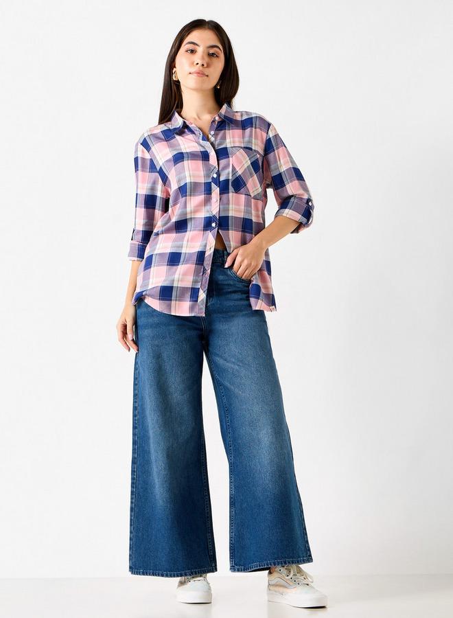 Lee Cooper Relaxed Fit Checked Shirt with Chest Pocket - Image 2