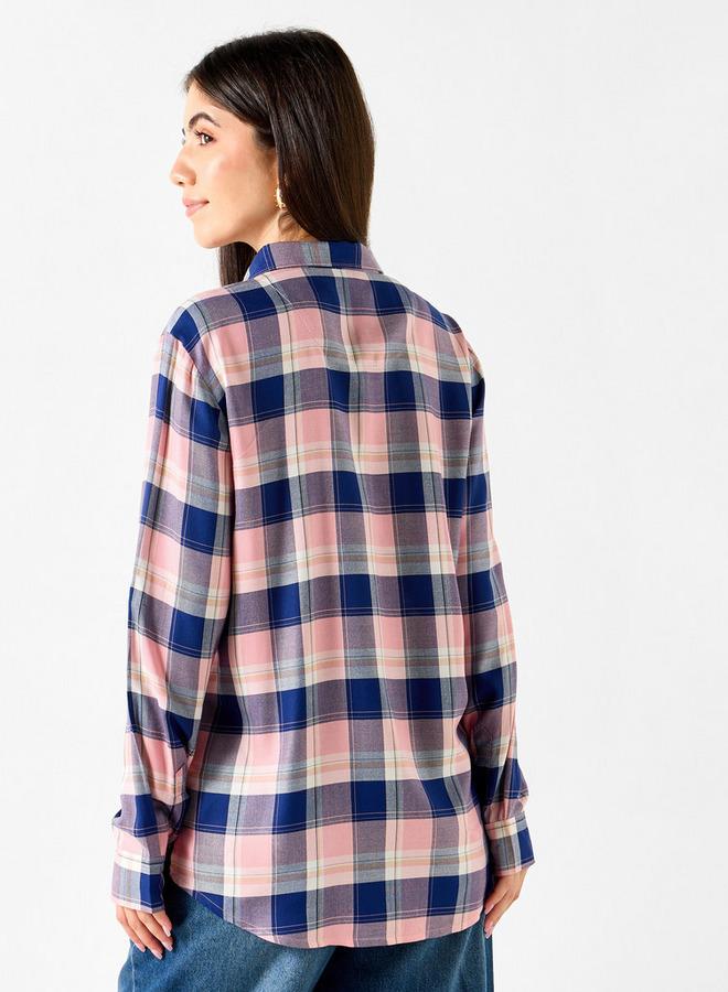 Lee Cooper Relaxed Fit Checked Shirt with Chest Pocket - Image 3