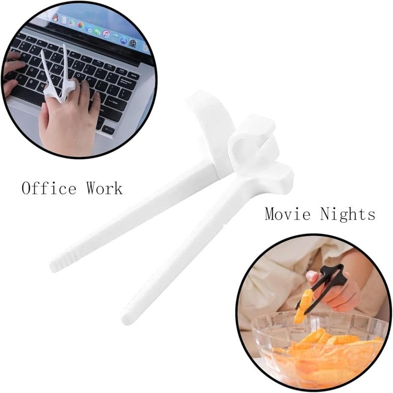 Finger Chopsticks 6 Pcs Eco-Friendly Plastic Reusable - No Dirty Hands Gamer Chopsticks for Gaming Snacking, Home Entertainment And Gatherings - Image 3