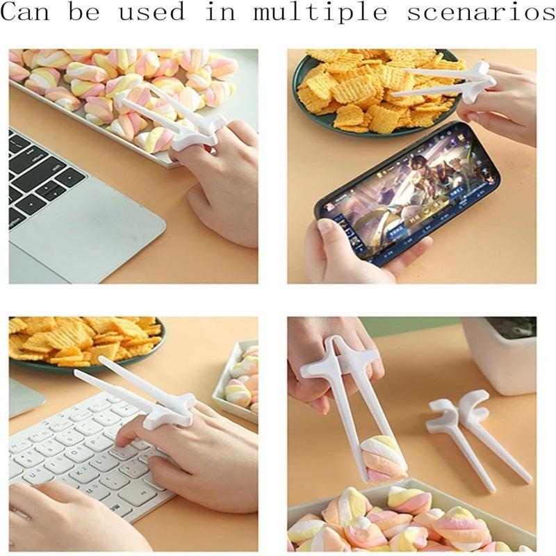 Finger Chopsticks 6 Pcs Eco-Friendly Plastic Reusable - No Dirty Hands Gamer Chopsticks for Gaming Snacking, Home Entertainment And Gatherings - Image 2