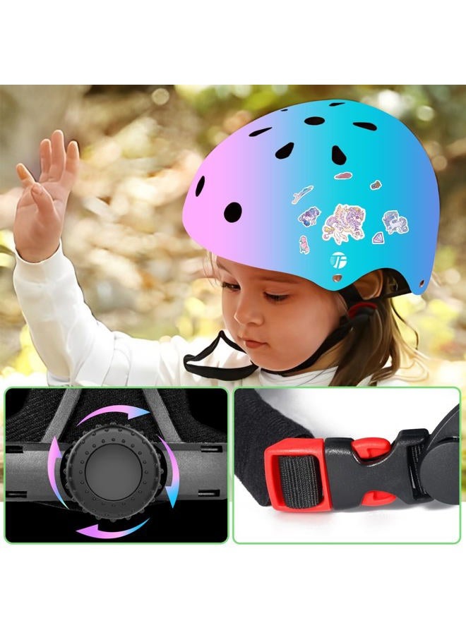 JeeFree Adjustable Gradient Color Skateboard Helmet for 3-5-8-14+Ages【Toddler Kids Youth Adult】 Girls Boys Woman.Bike Helmet for Multi-Sports Cycling Bicycle Scooter Inline Roller Skate Rollerblading - Image 4