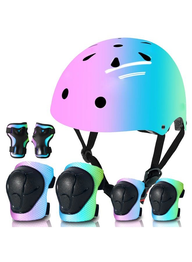 JeeFree Adjustable Gradient Color Skateboard Helmet for 3-5-8-14+Ages【Toddler Kids Youth Adult】 Girls Boys Woman.Bike Helmet for Multi-Sports Cycling Bicycle Scooter Inline Roller Skate Rollerblading - Image 1