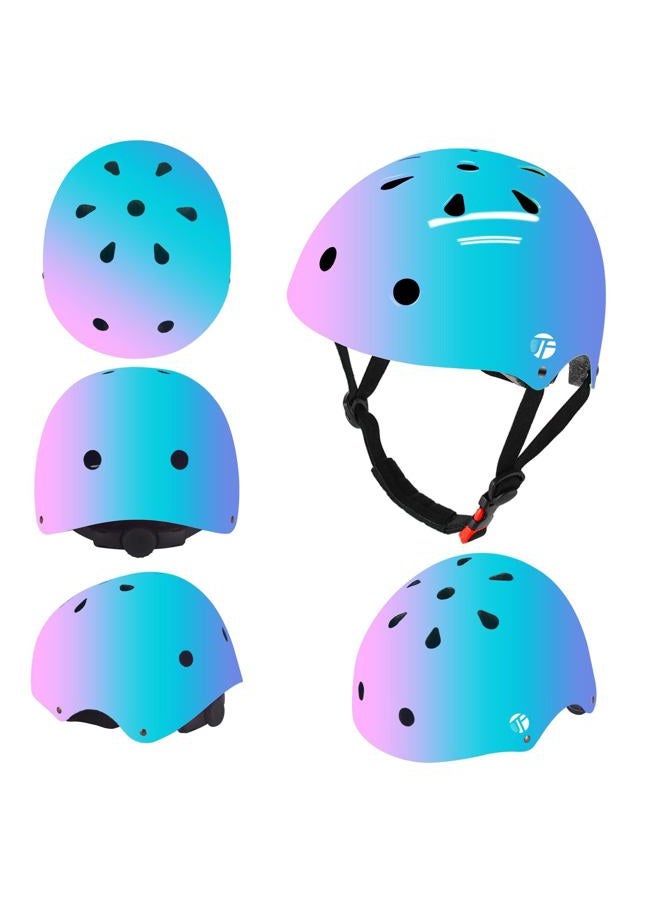 JeeFree Adjustable Gradient Color Skateboard Helmet for 3-5-8-14+Ages【Toddler Kids Youth Adult】 Girls Boys Woman.Bike Helmet for Multi-Sports Cycling Bicycle Scooter Inline Roller Skate Rollerblading - Image 3