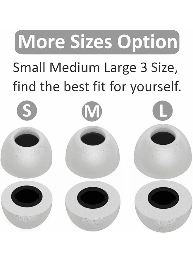 erorex Memory Foam Tips Compatible With Beats Fit Pro Studio Buds Mixed Size Replacement Noise Reduce Anti Slip Fit In Case No Silicone Pain Eartips Accessories For Fit Pro Studio Buds SML 3 White - Image 5