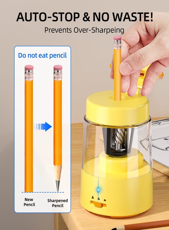 Zmol Automatic Pencil Sharpener 6 oz Capacity, Yellow - Image 4