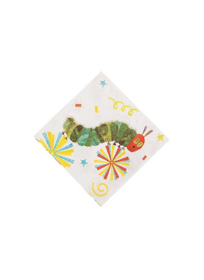 Fun Express مناديل مشروبات Very Hungry Caterpillar لحفلات أعياد الميلاد، أدوات مائدة مطبوعة، مناديل مطبوعة لأعياد الميلاد، 16 قطعة  - Image 1