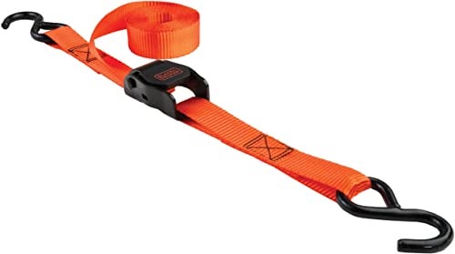 BLACK+DECKER BDX1004 Black/Orange 1" x 10' Cam-Buckle Tie Down Straps - 300 lb Safe Working Load / 900 lb Break Strength, 4 Pack - Image 4