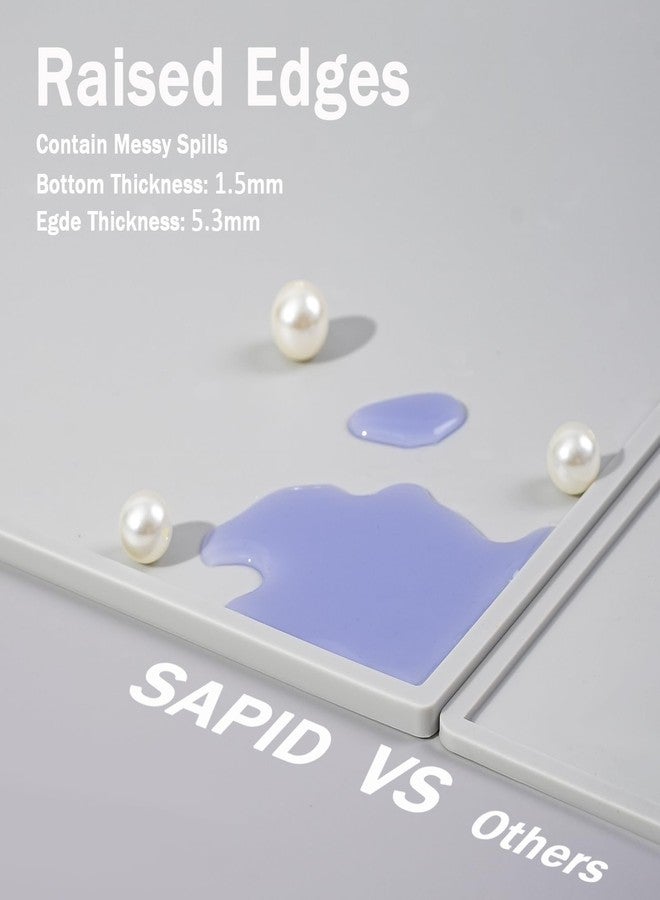 SAPID 32"x24" Extra Large Silicone Mat With Raised Edges, Rolled-Up Silicone Mats For Kitchen Counter Heat Resistant Silicone Mat With Lip, Thick Countertop Protector Mat,Silicone Mats For Crafts,Gray - Image 3