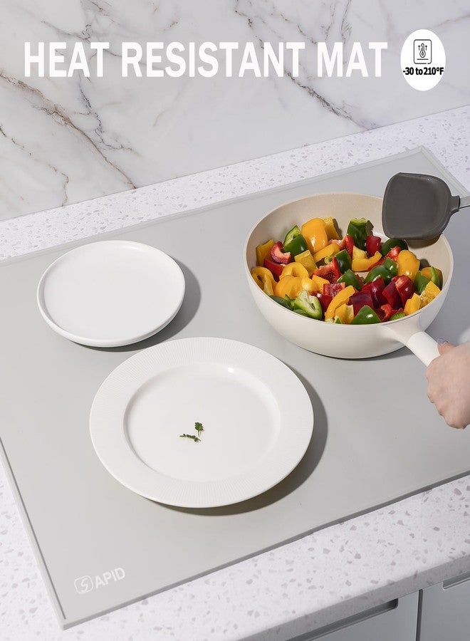 SAPID 32"x24" Extra Large Silicone Mat With Raised Edges, Rolled-Up Silicone Mats For Kitchen Counter Heat Resistant Silicone Mat With Lip, Thick Countertop Protector Mat,Silicone Mats For Crafts,Gray - Image 5