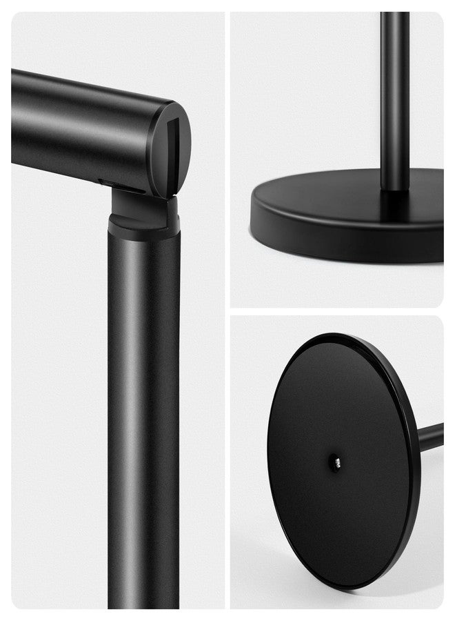 Cesun Toilet Paper Holder Stand Free Standing, Black Toilet Paper Storage with Heavy Weighted Base, Bathroom Stainless Steel Toilet Paper Roll Holder, Non-Slip, Matte Black - Image 5