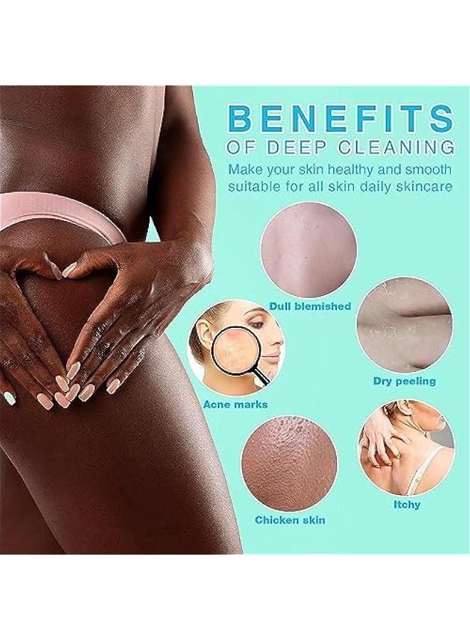 FYLX 3 African exfoliating net African Net Long Net Bath Sponge Exfoliating Shower Body Scrubber Back Scrubber Skin SmoGreat for Daily Use pink milky white light green) - Image 4