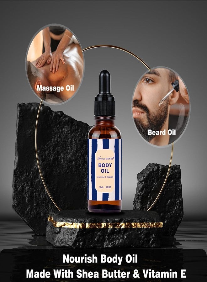 ArioseMonde هدايا الآباء للرجال مجموعة هدايا الحمام والعناية بالجسم للرجال مع 10 قطع من مجموعة هدايا السبا من خشب الأرز والبرغموت، مجموعة هدايا الحمام تشمل بلسم اللحية، حمام فقاعات. سلة هدايا سبا مثالية للاسترخاء للرجال - Image 4