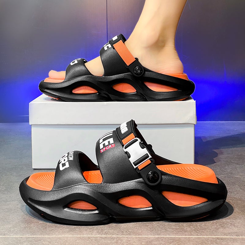 Beach Shoes Men'S Summer Outdoor Wearing Internet Trendy Brand Shoes Sports Sandals For Boys Outdoor Dual-Purpose Thick Slippers - Image 1