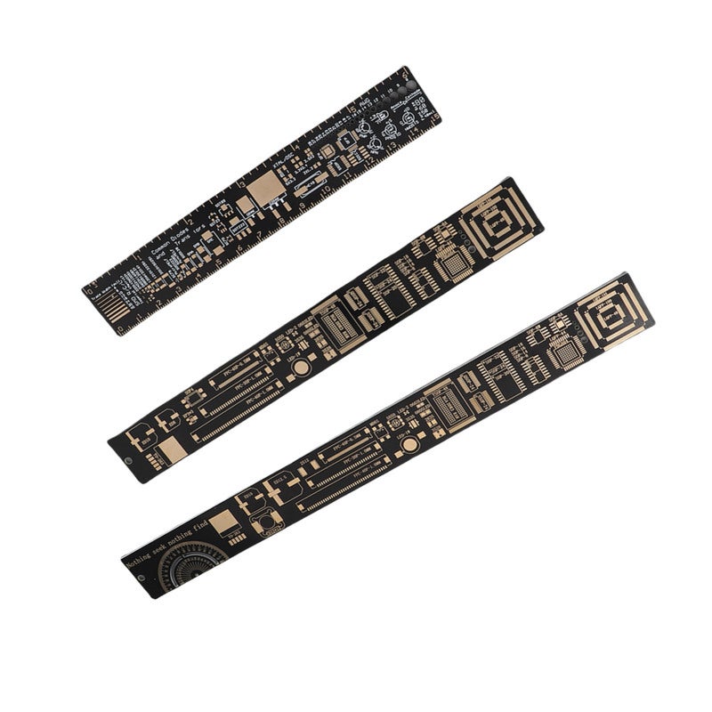 Multifunctional Printed Circuit Board Ruler 25cm Measuring Range Gold-Plated Wear Resistant - High Accurate IC Pin Spacing Table Protractor for Electronic Enthusiasts - Image 3