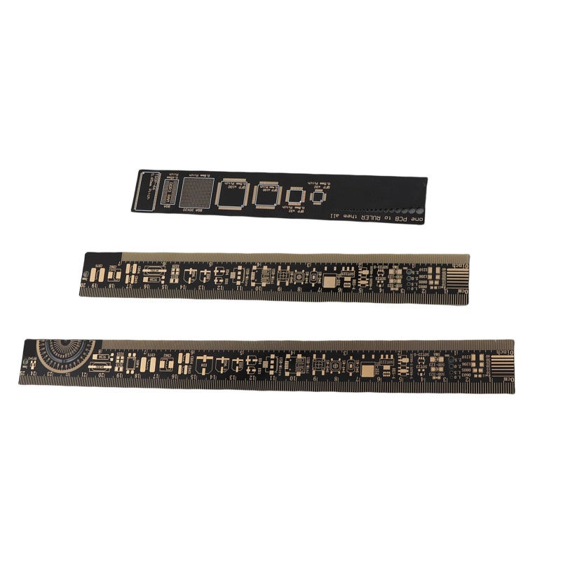 Multifunctional Printed Circuit Board Ruler 25cm Measuring Range Gold-Plated Wear Resistant - High Accurate IC Pin Spacing Table Protractor for Electronic Enthusiasts - Image 1