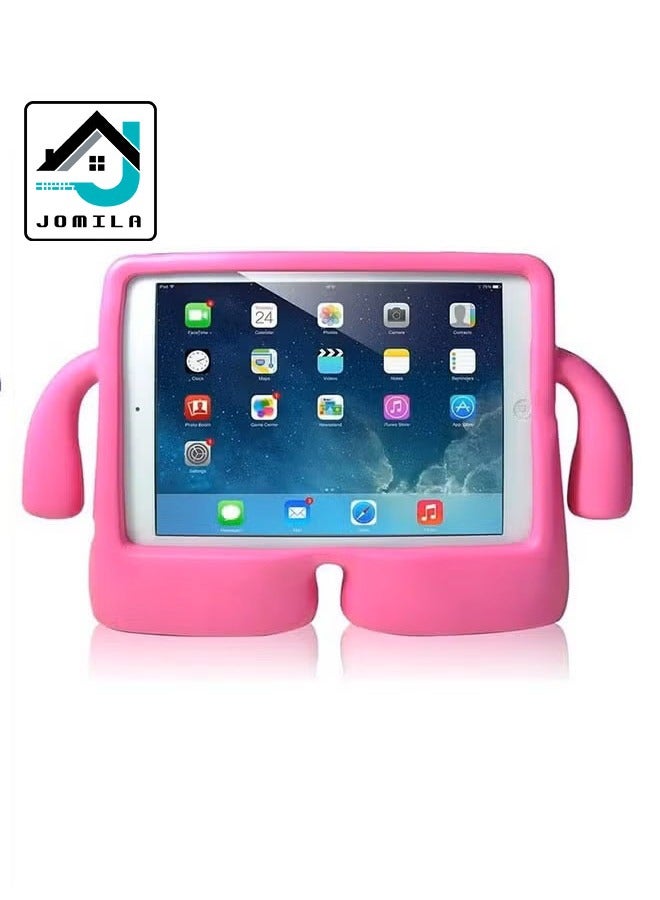 Kids Shock‑Proof EVA Case with Handle & Stand for iPad 10.2 9th Gen Bright Durable Cover(Pink)