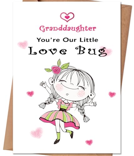 HEJOYN Valentine Card for Granddaughter, Happy Valentine's Day Card Gifts for Granddaughter - Image 1