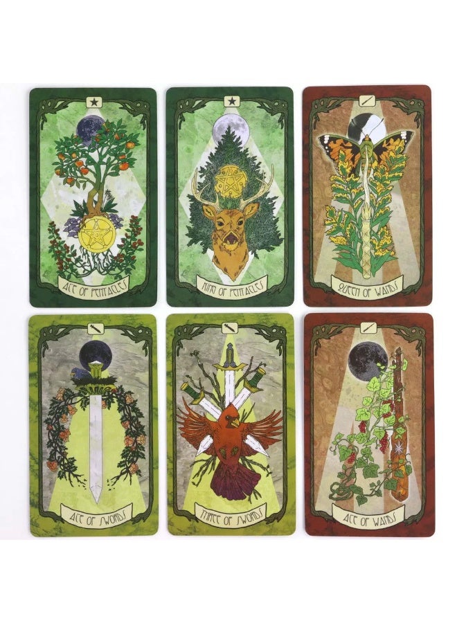 NIBEMINENT 10.3 * 6 cm "The Daughter of the Hunter" Tarot Card Set - 78 Cards. These unique illustrated cards are inspired by patterns and stories from nature. - Image 4