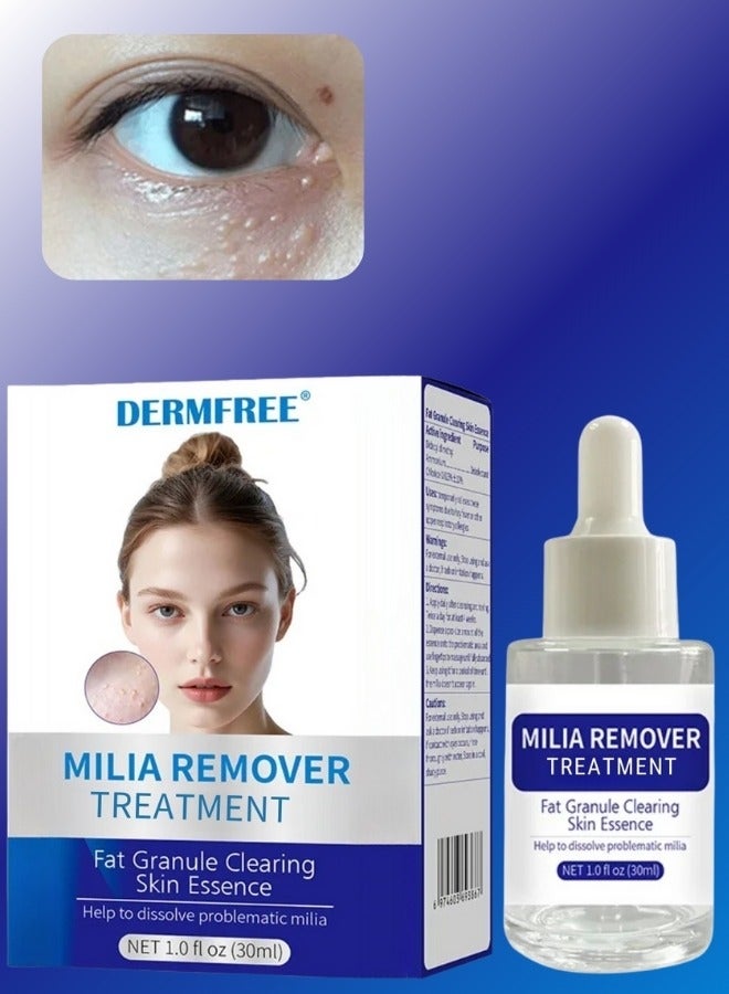 DERMFREE Milia Remover Treatment Fat Granule Clearing Skin Essence Smooth Skin Gentle and Moisturizing Fat Grain Removal Liquid Milia Spot Treatment Helps Dissolve and Reduce Milia Face Serum 30ml - Image 1