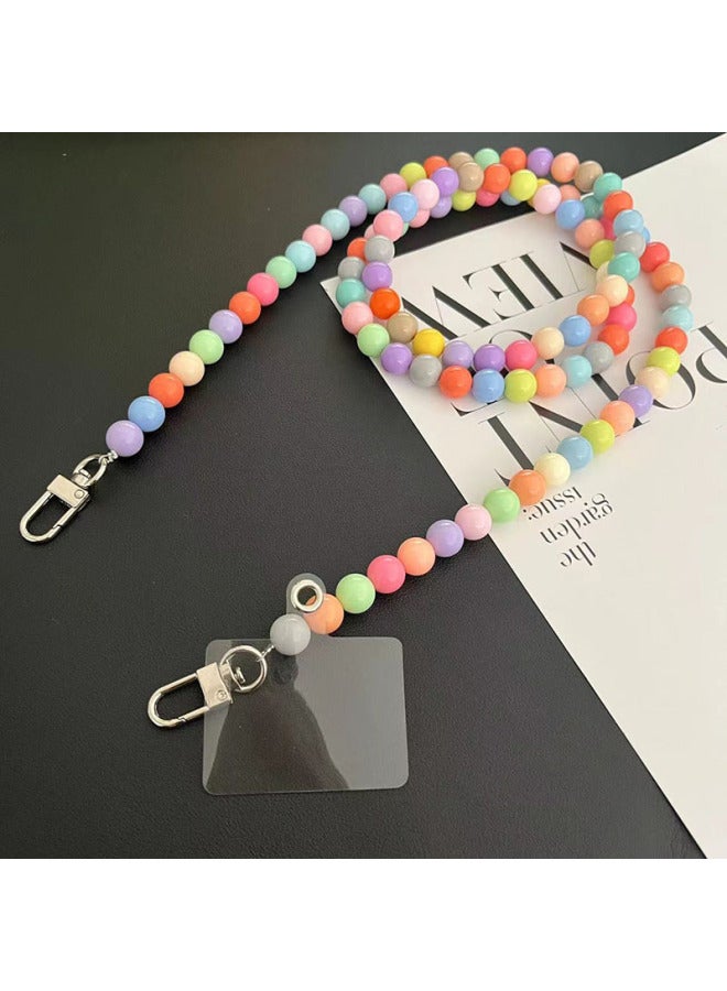 Internet Celebrity Same Style Color Beaded Crossbody Rope Bag Replacement Chain Removable Phone Case Gasket Bohemian Style-Specifications Support Image Upload:Light Color Chain Door Deduction + Transparent Gasket - Image 1